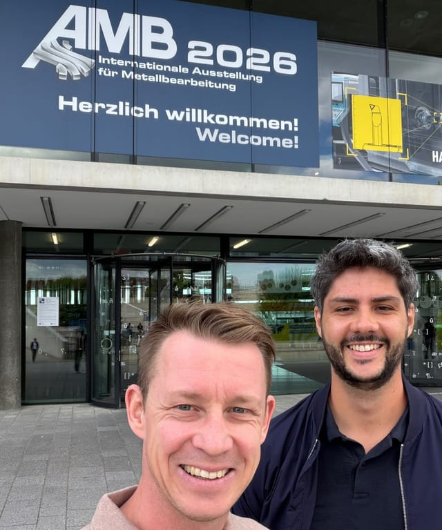 Timo Reum und Mats Heidler auf der Messe AMB 2026 in Stuttgart